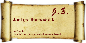 Janiga Bernadett névjegykártya
